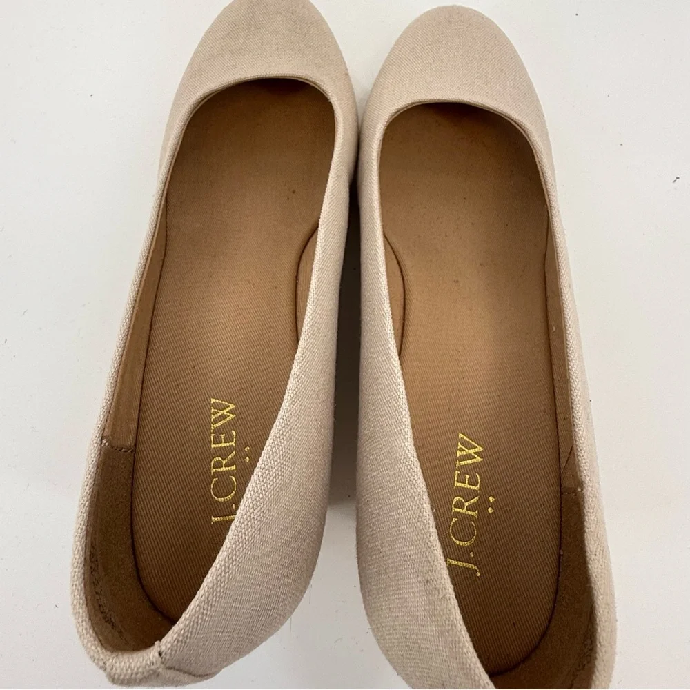 J. Crew Factory Canvas Espadrille Wedges Flax Size 9